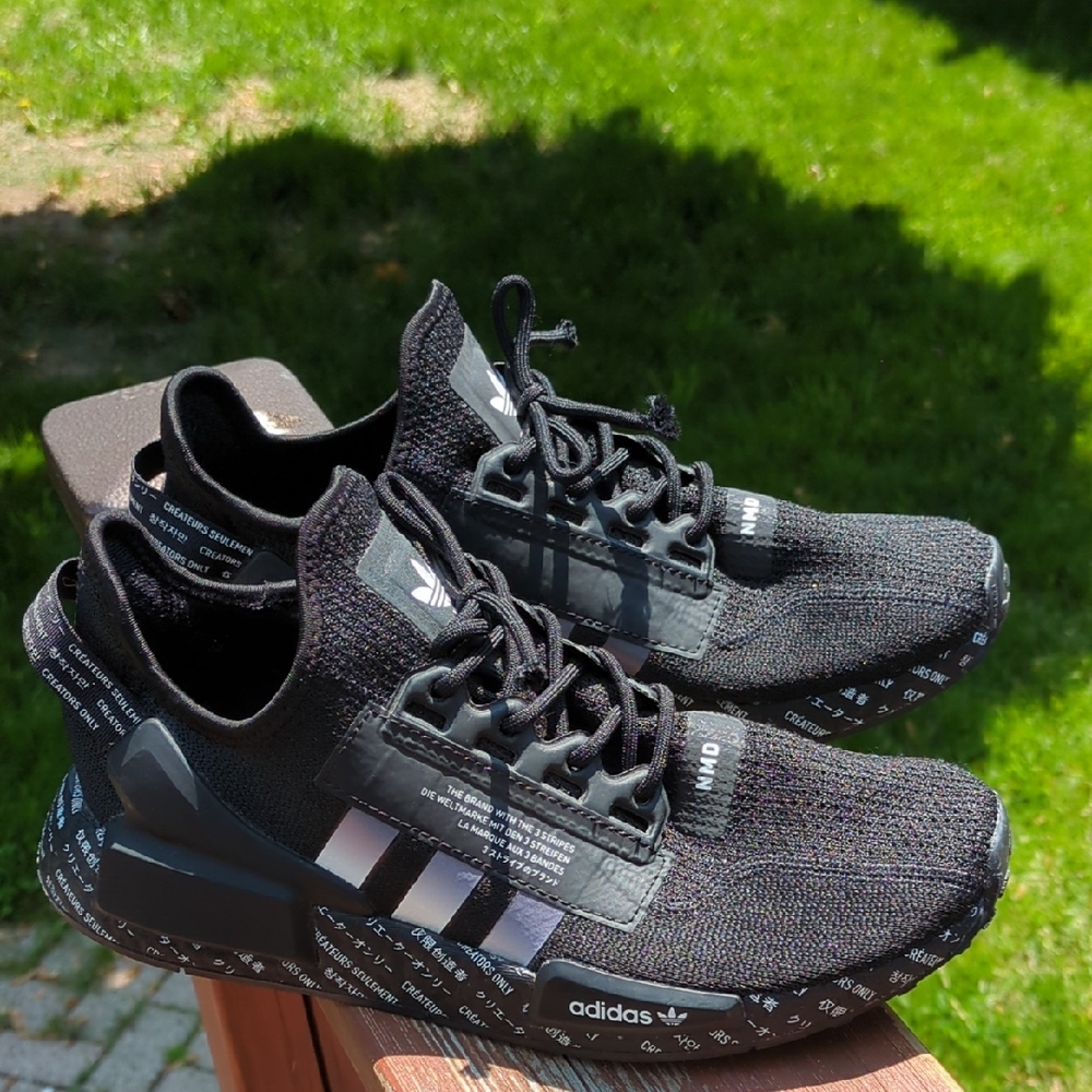 Adidas Core Black Sneakers with White Accents